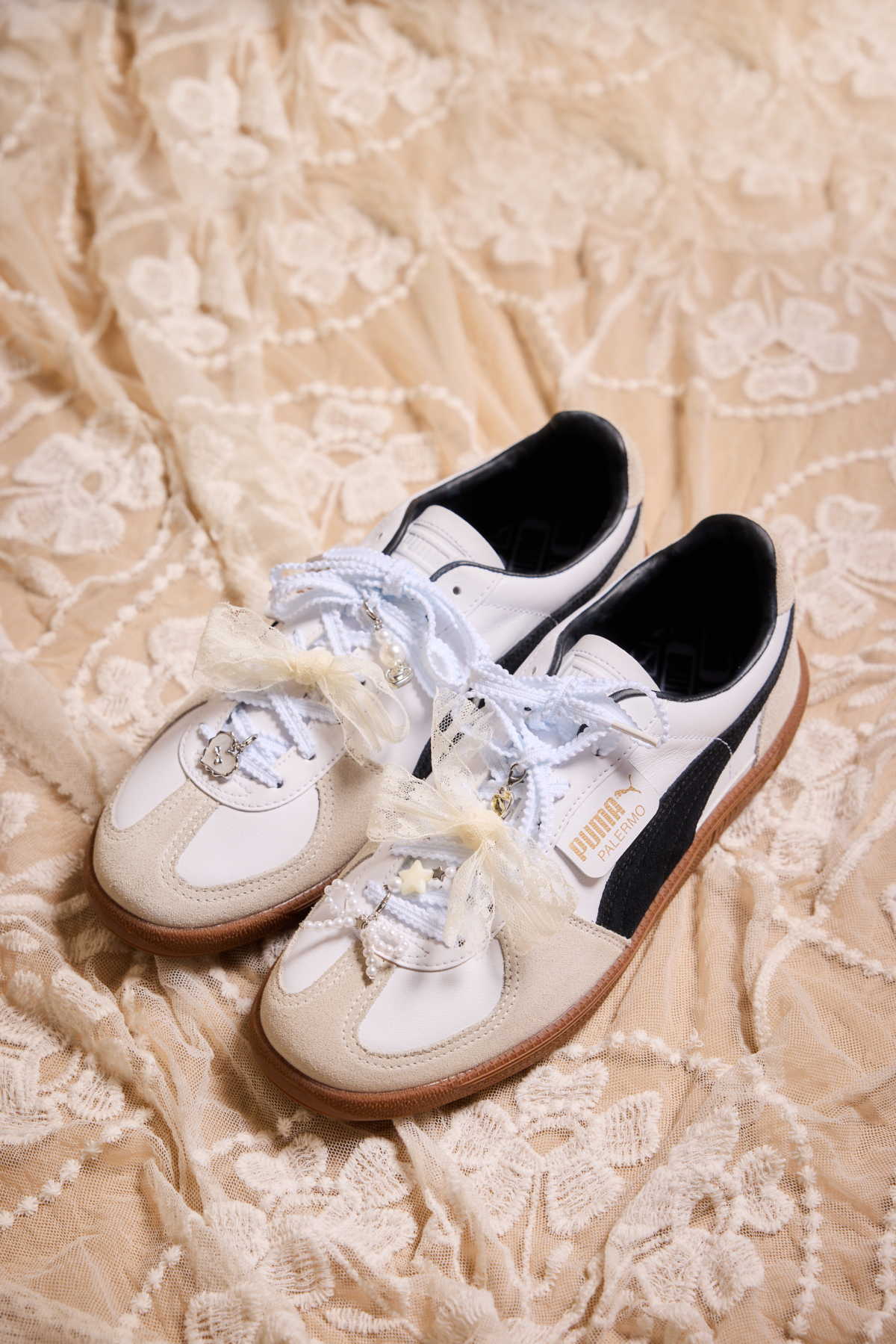 Y2K 蝴蝶結鞋扣掛飾組_初戀緹花米