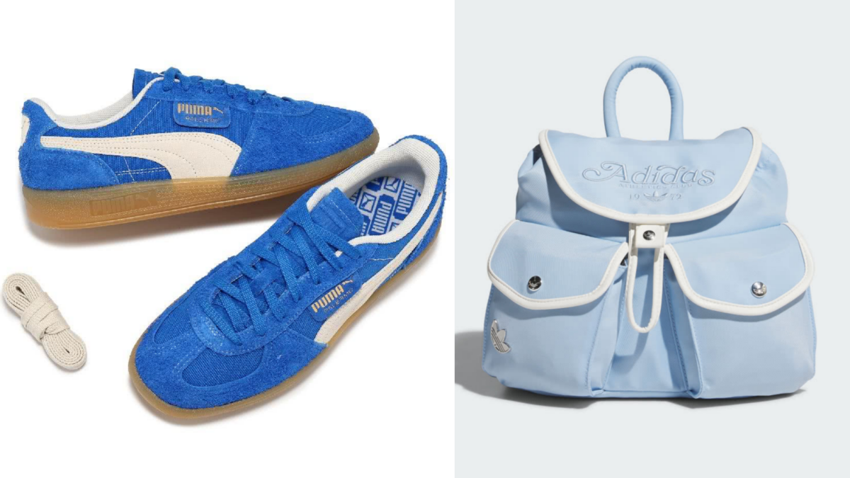 PUMA 德訓鞋 Palermo Vintage 男鞋 女鞋 藍 米白 麂皮 復古 休閒鞋 ROSE著用款(396841-01)、adidas 官方旗艦 後背包 女 - Originals JL7654
