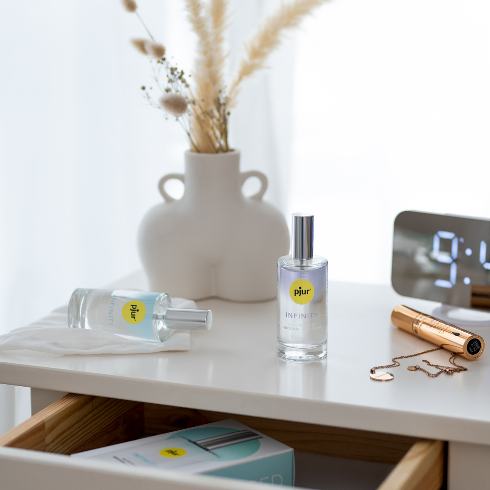 左：水性潤滑液、右：矽性潤滑液