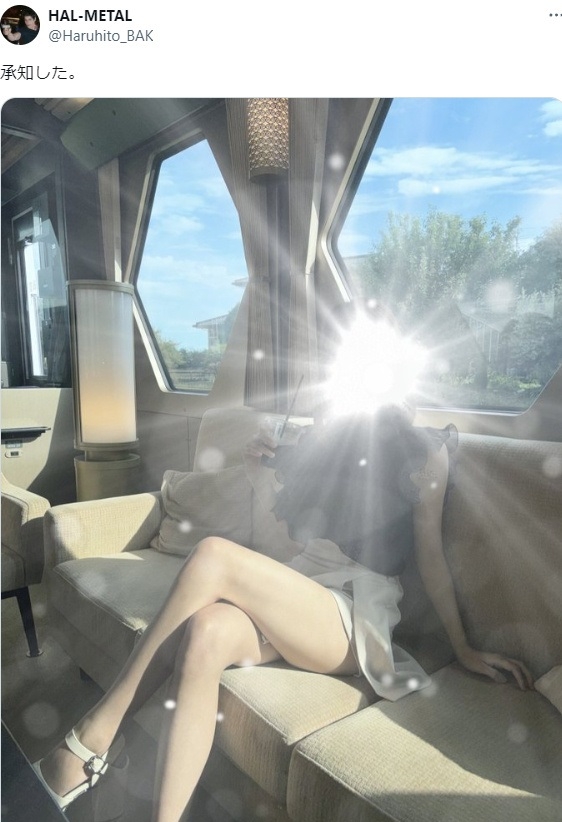 甚至整張臉都是燈光