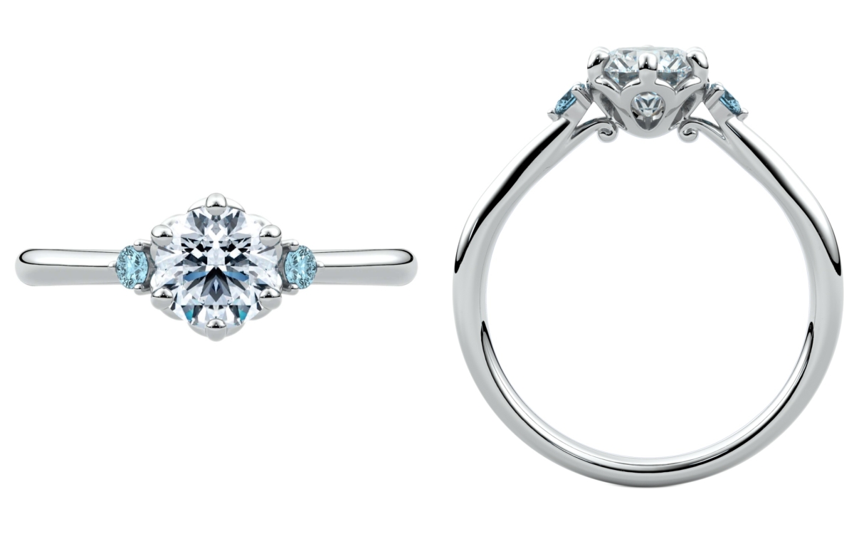 戀人系列 藍鑽求婚鑽戒( RS_018 )，PT鉑金NT$36,600主鑽價格另計