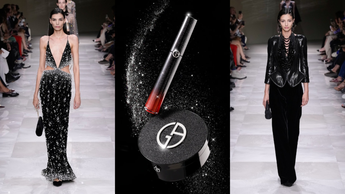 Armani Beauty「完美絲絨持久氣墊粉餅 夜幕星燦系列」含蕊心NT$3,500 /「奢華絲絨訂製唇萃 夜幕星燦系列」 NT$1,550 (Photo from GIORGIO ARMANI&小紅書)