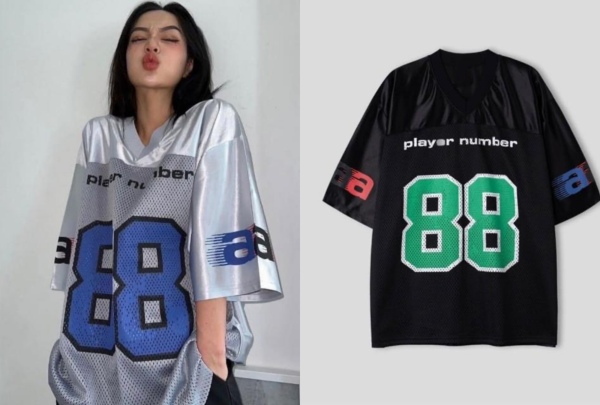 player number V領球衣 寬鬆 拼接球衣