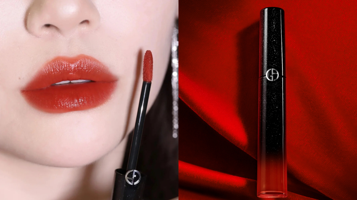 Armani Beauty「奢華絲絨訂製唇萃 夜幕星燦系列」#405 恣意嫣紅|NT$1,550 (Photo from Armani Beauty &小紅書)