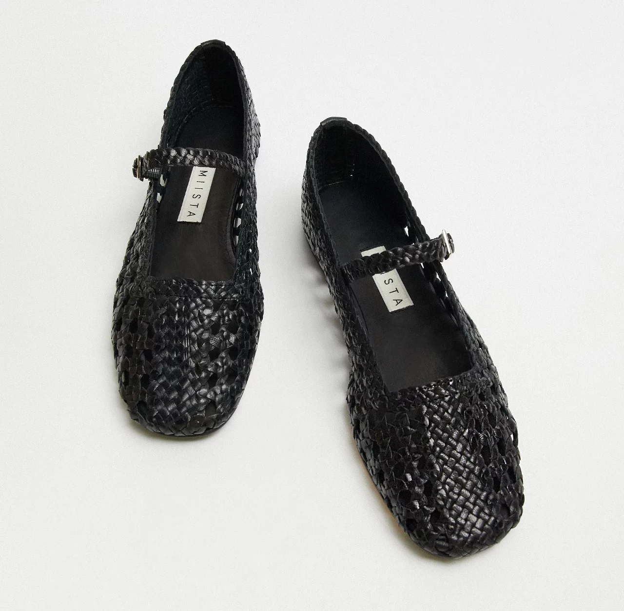 Miista 黑色編織芭蕾舞鞋,NT$ 10,480