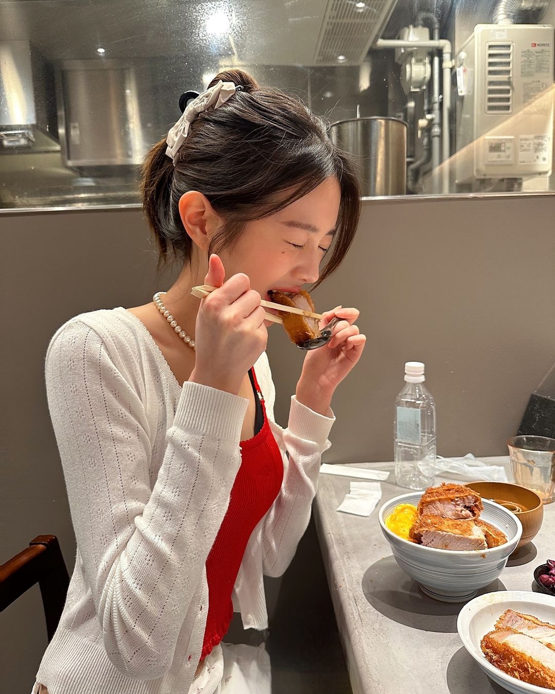 張員瑛分享自己私下去吃豬排