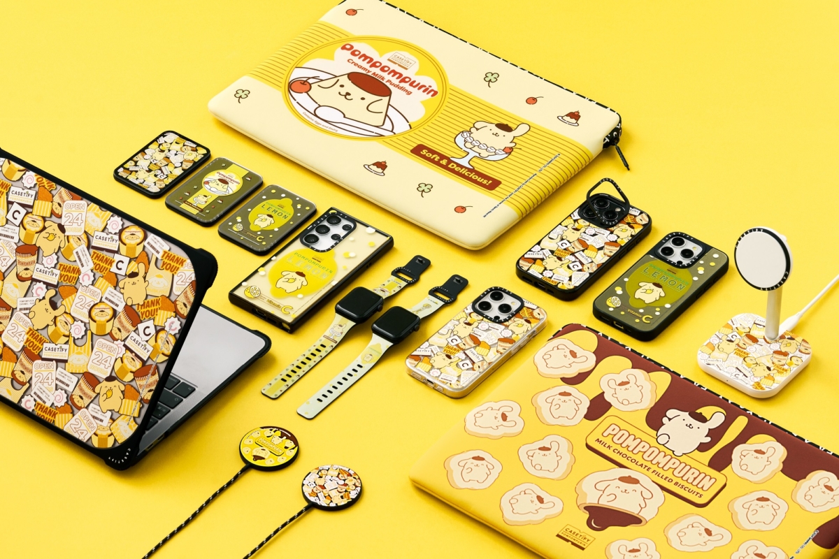 全系列以鵝黃及奶油黃為主色調設計，搭配布丁狗俏皮可愛的動作，為手機殼和電子配件注入甜蜜治癒能量