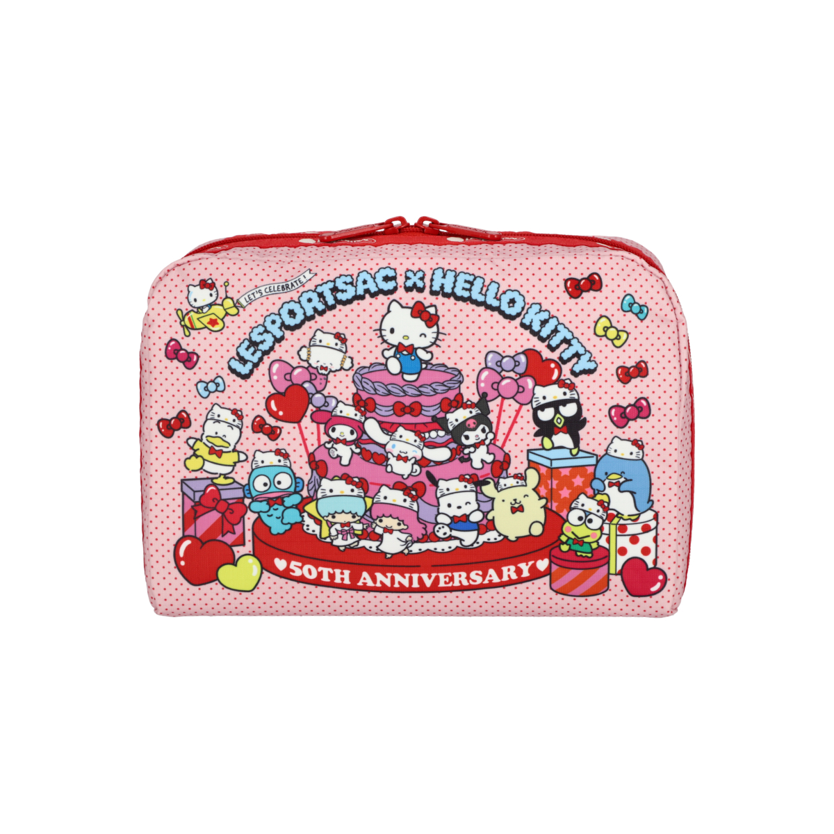 LeSportsac x Hello Kitty 派對時光_加大型化妝包，NT$2950
