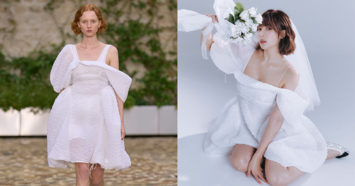 CECILIE BAHNSEN White Snow Minidress