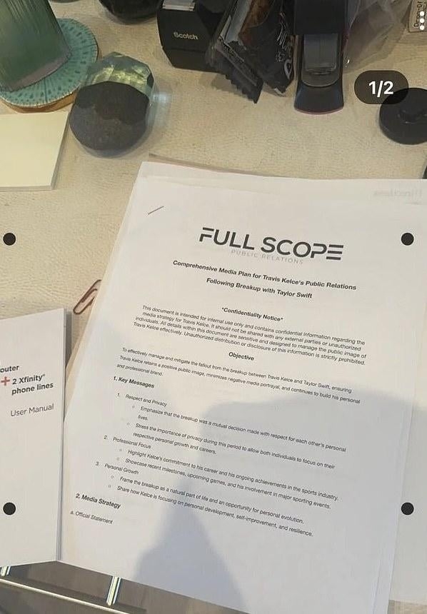 國外瘋傳泰勒絲與球星男友Travis Kelce「分手合約細節」