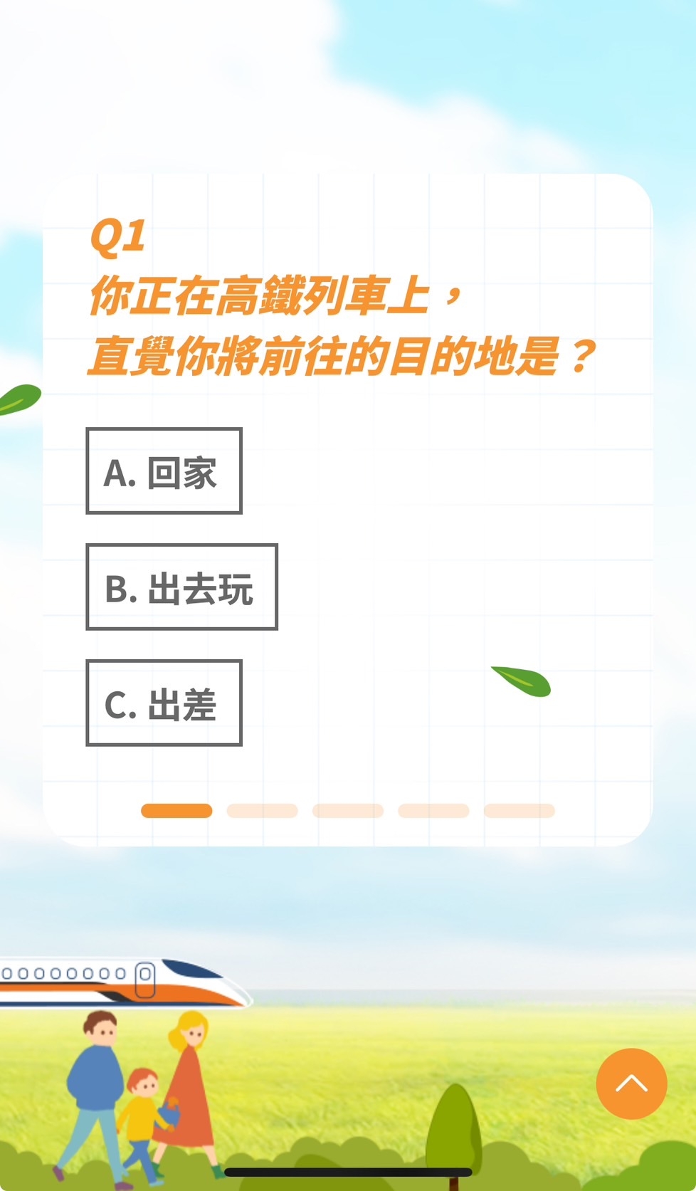 高鐵推出「你是哪種台灣WAY」心理測驗問題一
