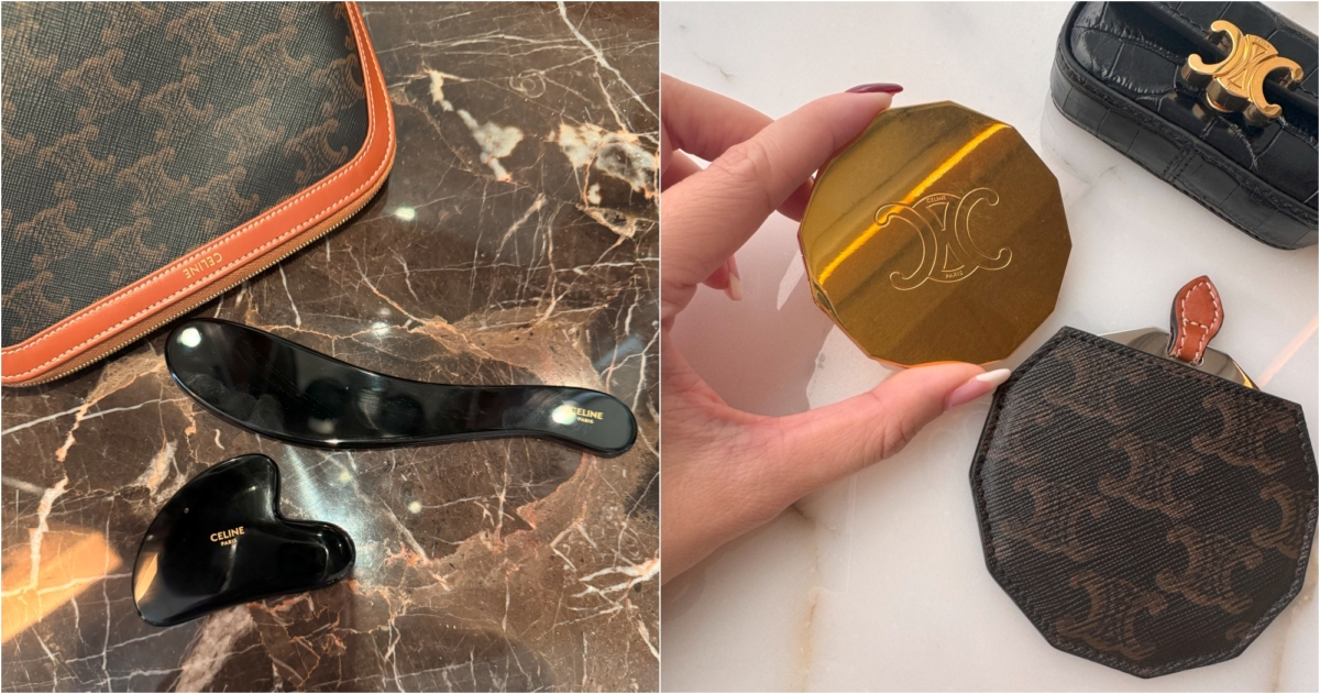 CELINE刮痧板與附皮套隨身鏡