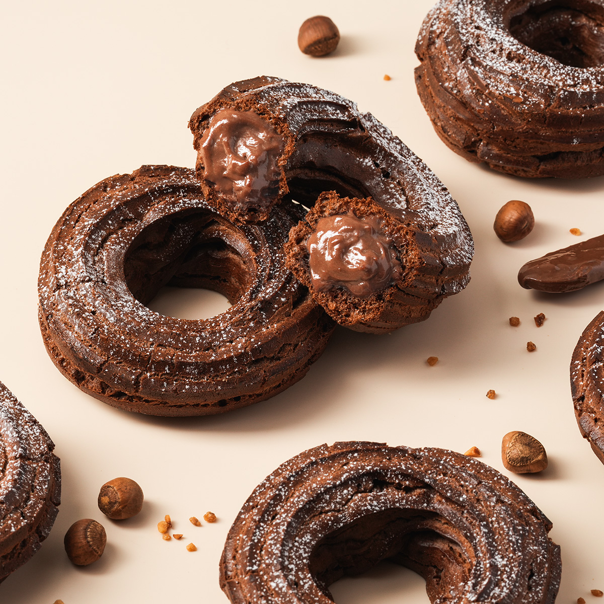 beard-papa's榛果可可黑甜圈