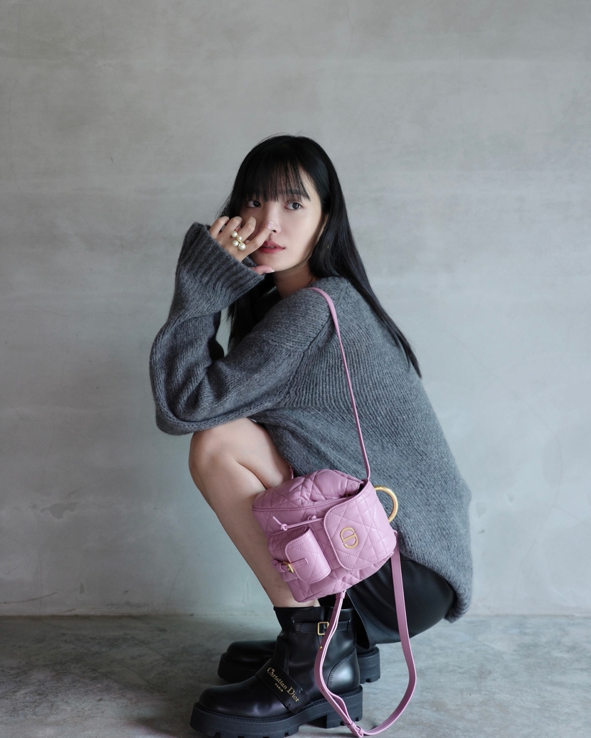 吳子霏 in Dior Caro Backpack 
