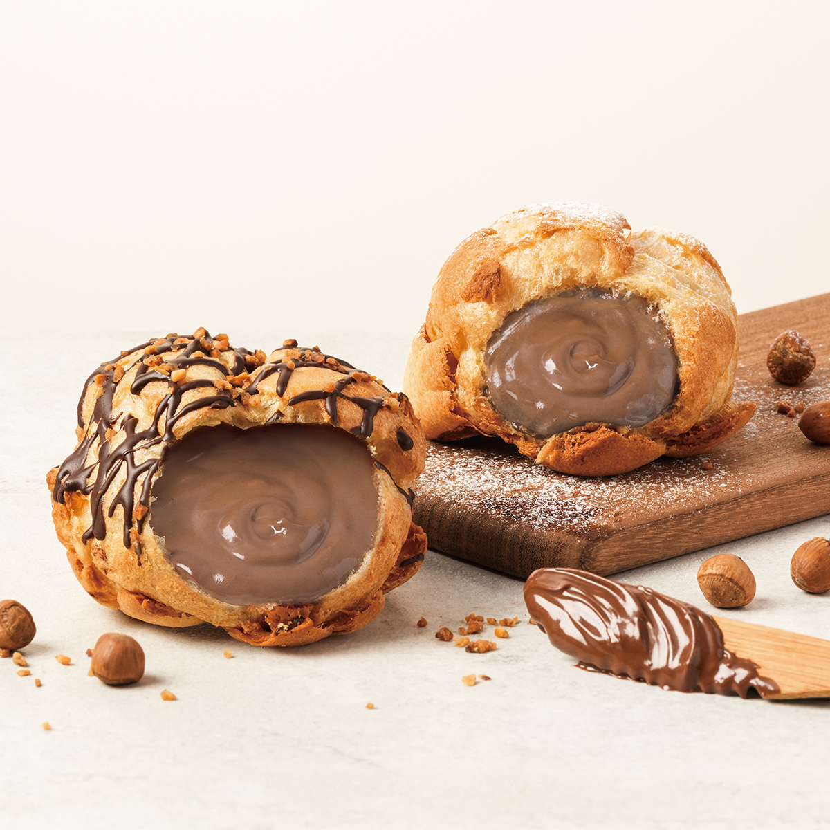 beard-papa's焦糖榛果耶克+榛果可可泡芙