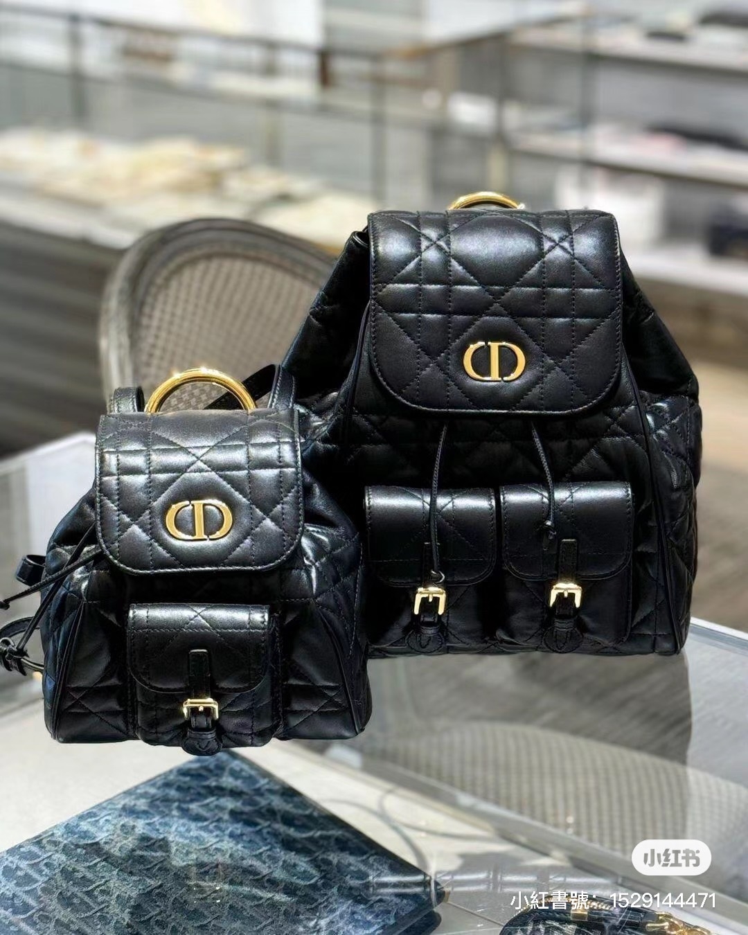 Dior Caro後背包中小款比較