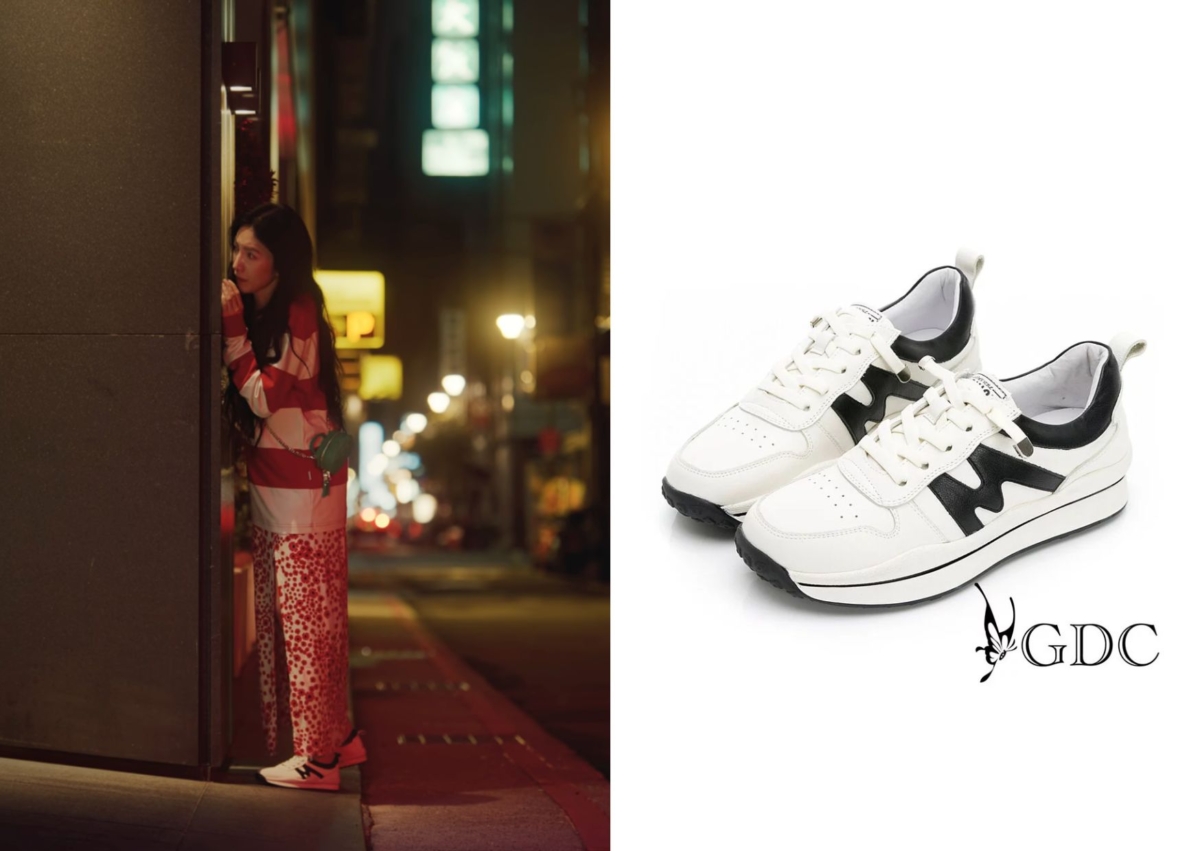 GDC 撞色運動風俐落真皮軟底休閒鞋