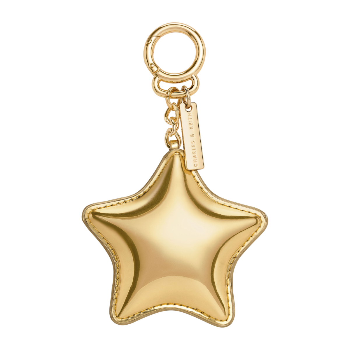 CHARLES & KEITH 星星鏡子吊飾 - 金色，NT$490