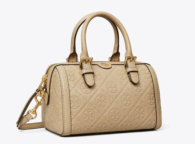 Tory Burch T Monogram 皮革壓花迷你酒桶包,NT$ 18,900