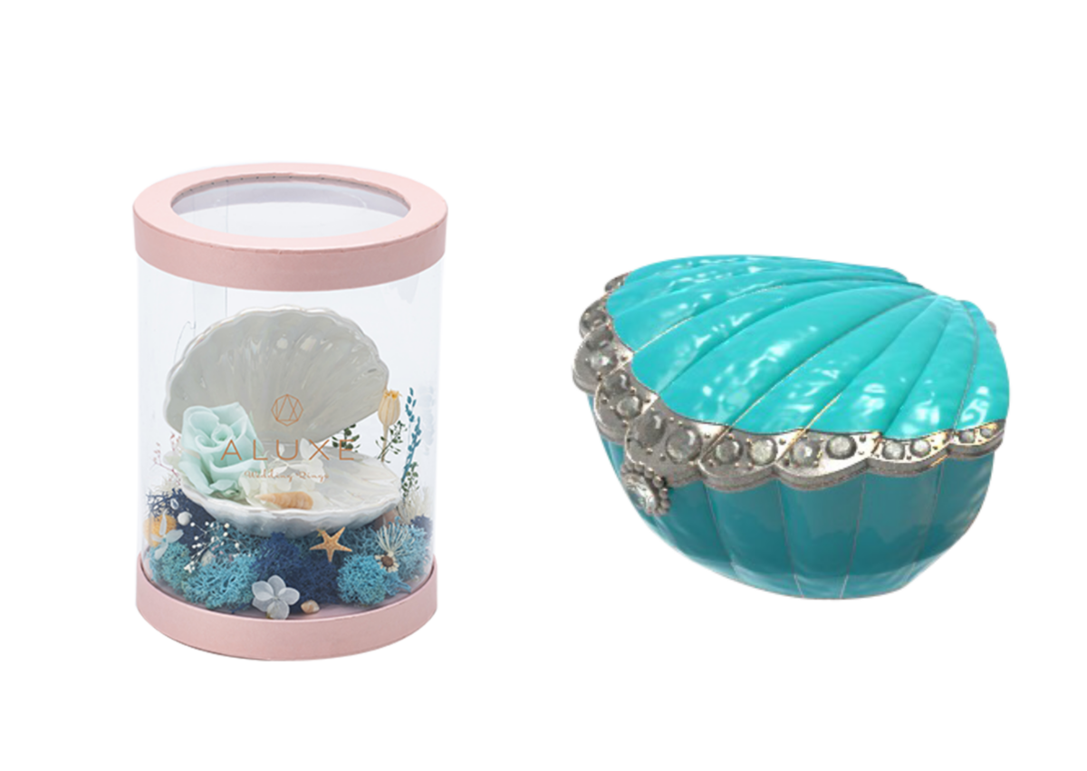 小美人魚系列專屬贈品－古典公主珠寶盒、貝殼花禮。