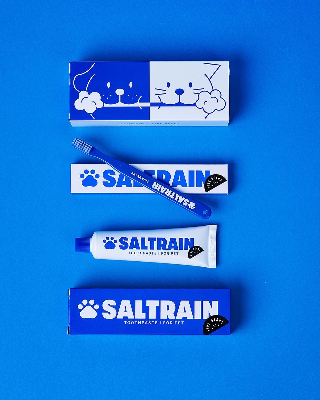 SALTRAIN 寵物牙膏(70g)牙刷組 - 韓國烤肉風味(貓貓狗狗皆適用🐾)$390