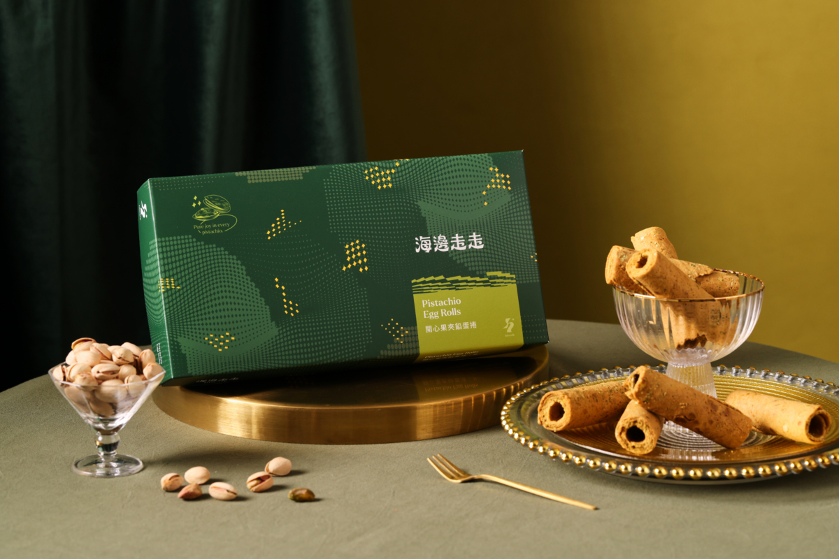 海邊走走開心果口味的鹹甜蛋捲餡