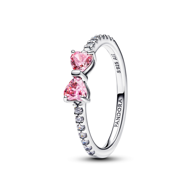 PANDORA 璀璨粉色蝴蝶結戒指,NT$2,880