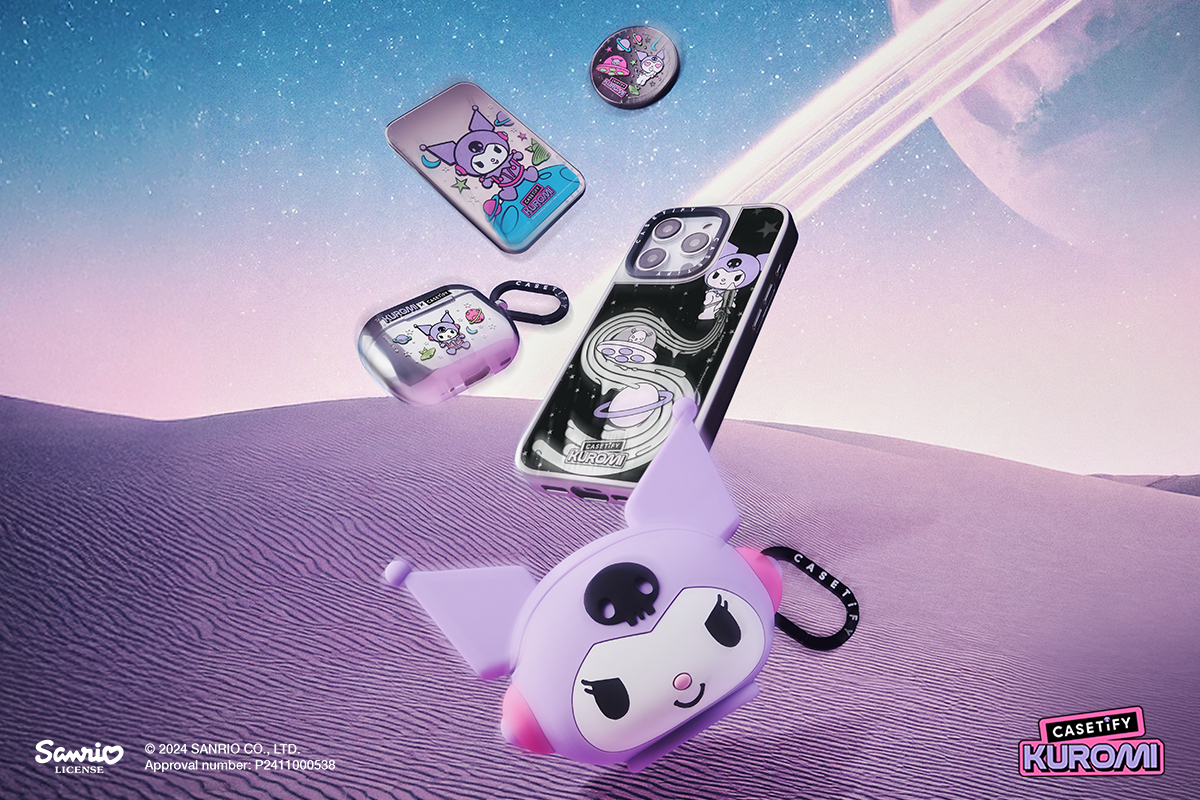  Kuromi x CASETiFY 聯名系列融入前衛的時尚配色、太空感幾何元素，推出多款手機殼及電子配件