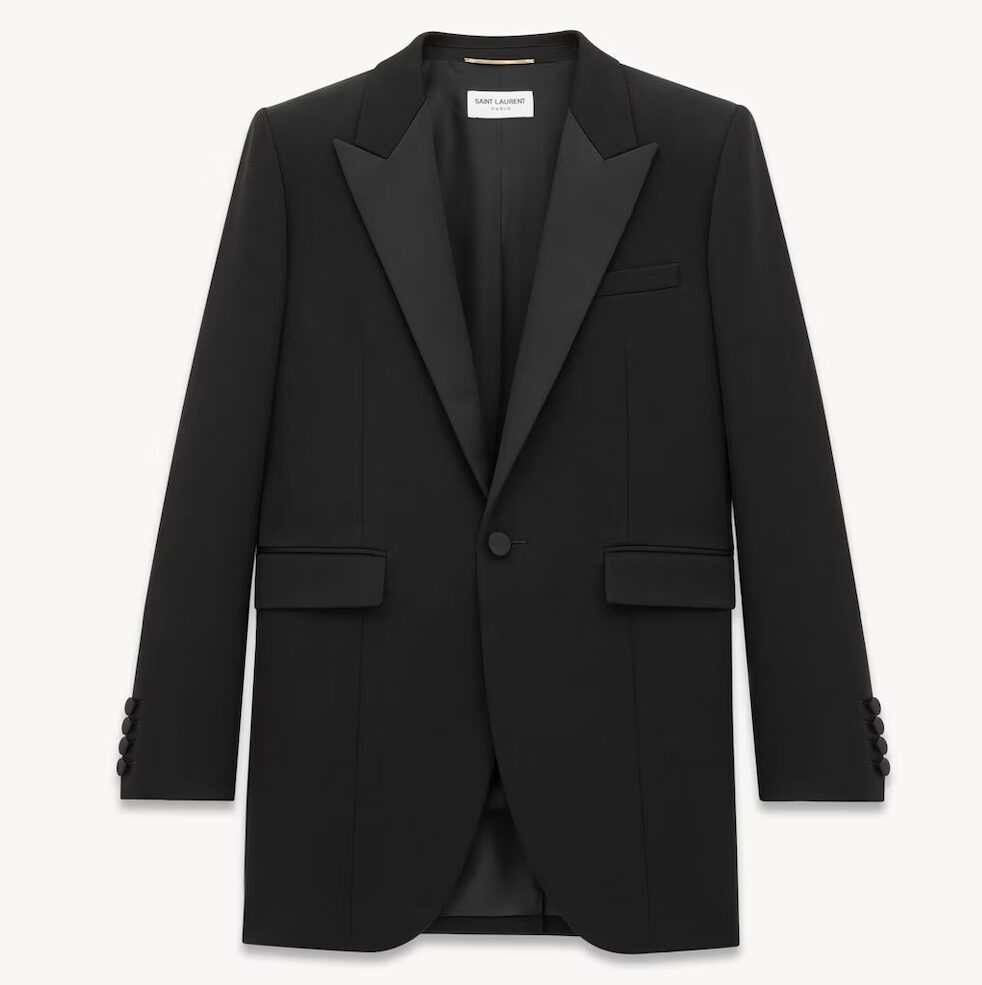 Saint Laurent 粒面無尾禮服外套,NT$ 95,450