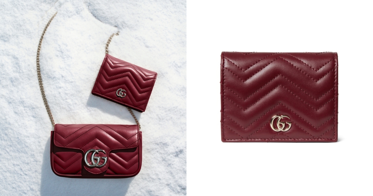 GUCCI GG Marmont 酒紅色錢包，NT$16,300