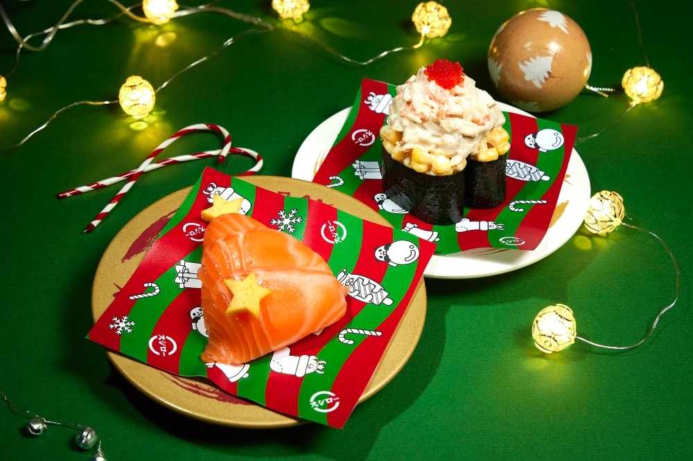 壽司郎「鮭魚聖誕樹」、「聖誕沙拉軍艦」令人口水直流。