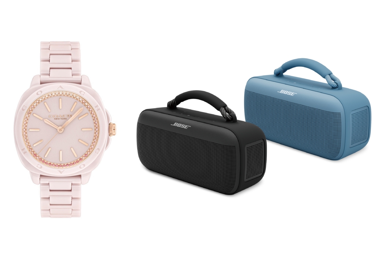 遠百花蓮精光堂COACH粉色陶瓷腕表建議售價11,800元、特價10,620元/台南大遠百Bose SoundLink Max可攜式音箱建議售價12,900元、活動價10,900元。