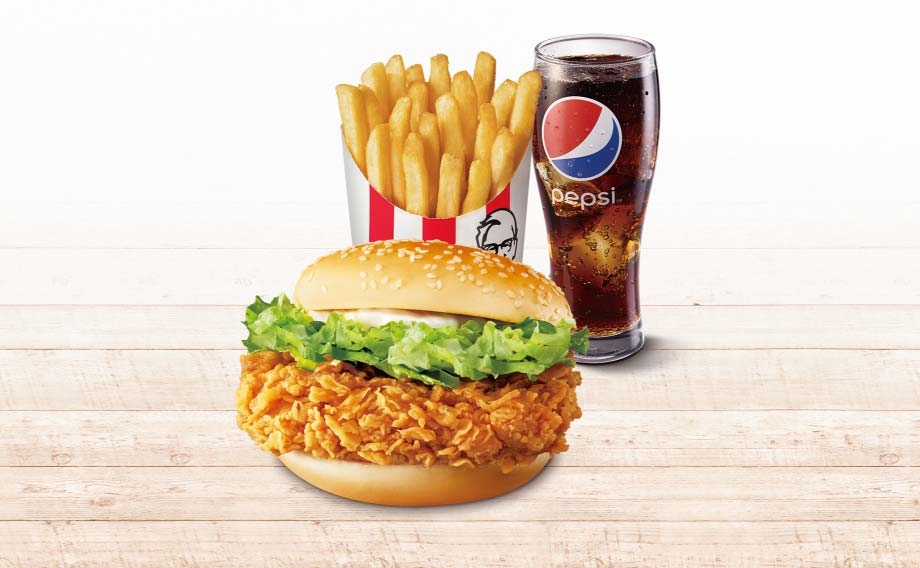 肯德基經典咔啦雞腿堡令人百吃不膩。