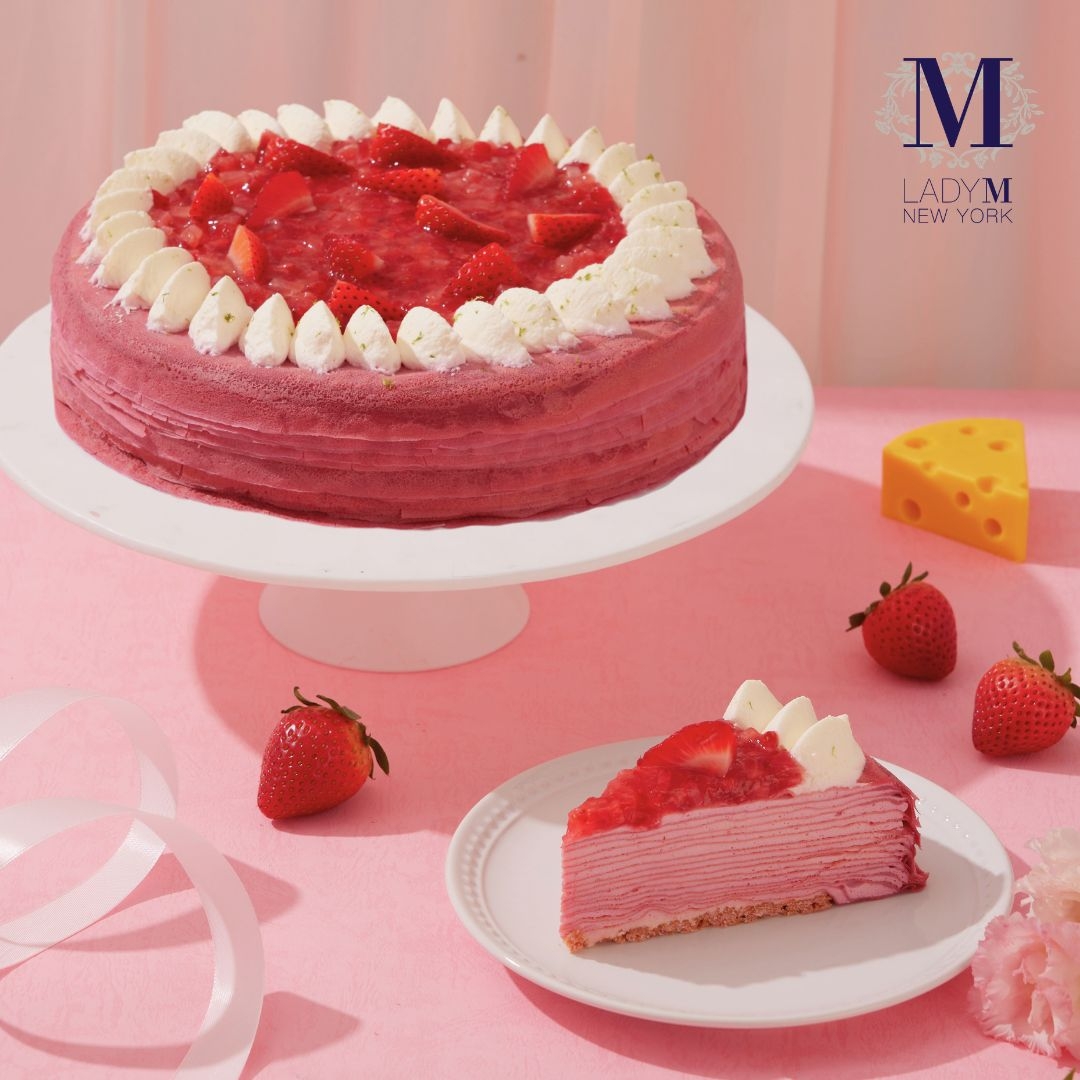 Lady M全新12月限定的草莓起司千層