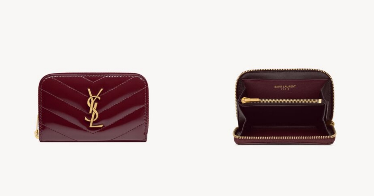 Saint Laurent CASSANDRE MATELASSÉ漆皮錢包，NT$15,700