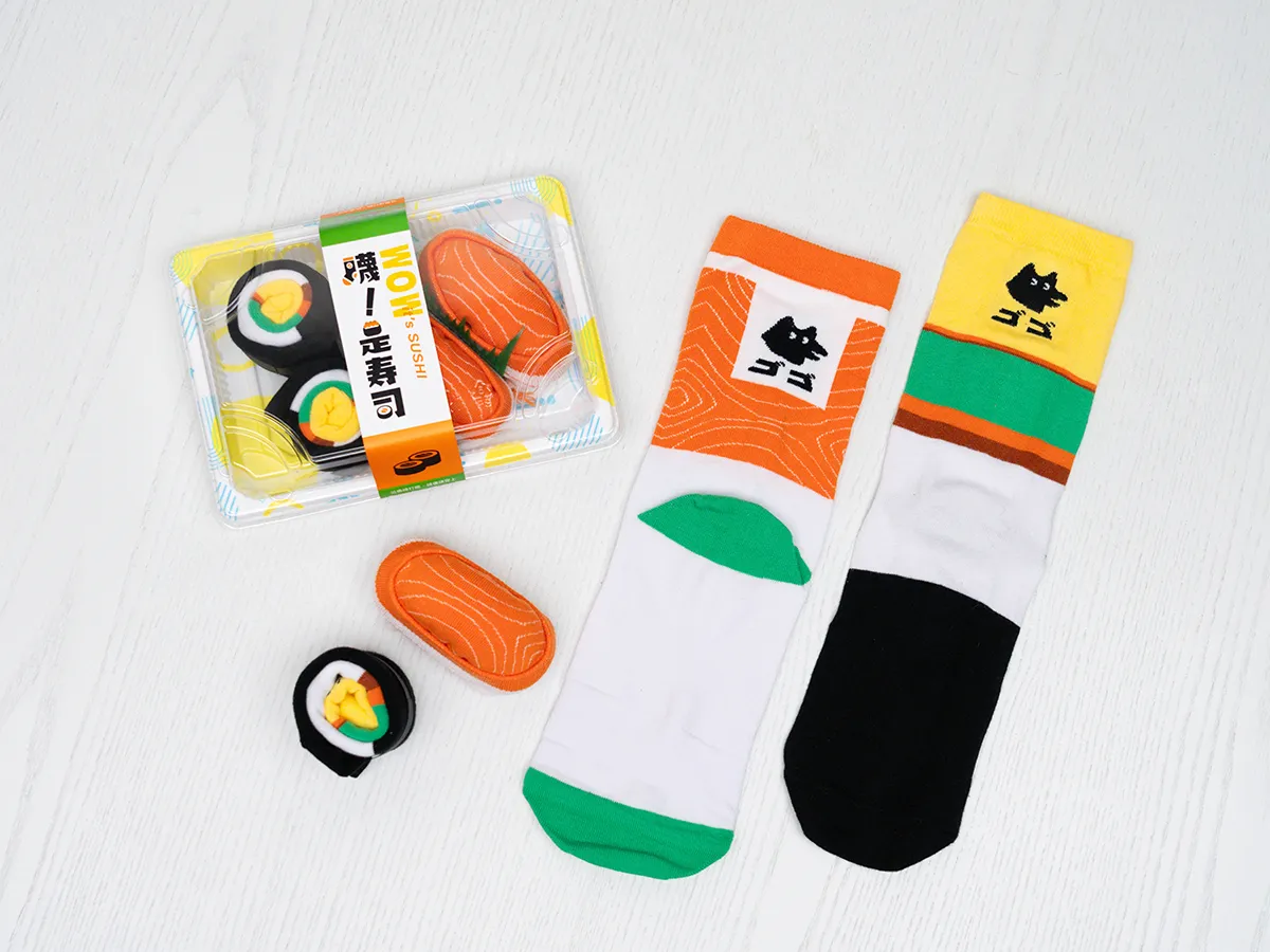爭鮮gogo《襪!是壽司》一盒2款襪子可愛與實用兼具。