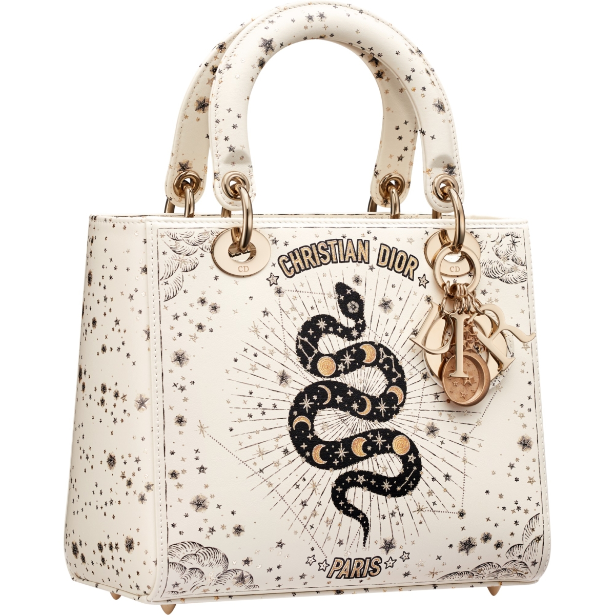 Dior Lady Dior Astral 蛇形刺繡中型包款,NT$ 215,000