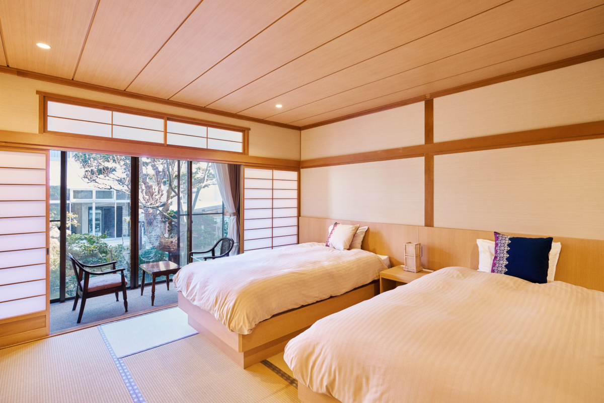 「椿館日式旅館」是青森縣第一家獲得飲用許可的溫泉，館內提供以溫泉水烹調的懷石料理。