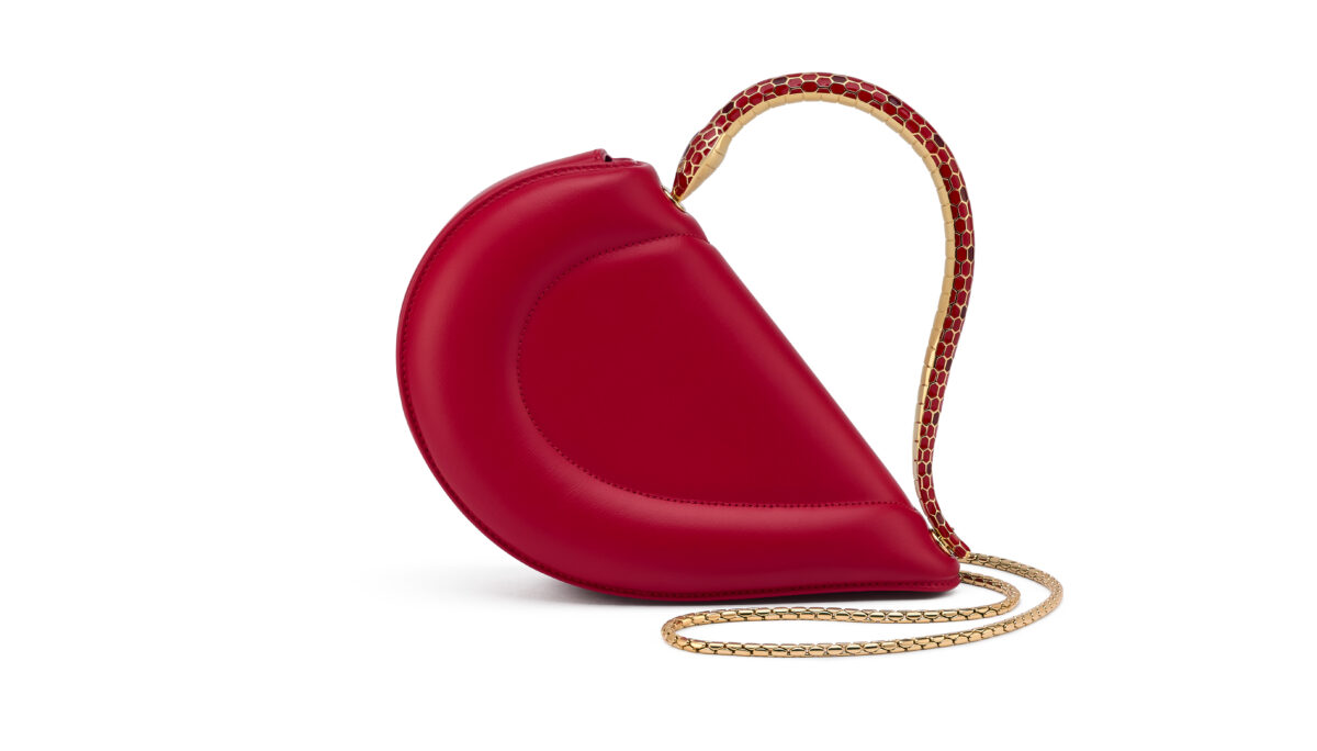 BVLGARI Serpenti Cuore 1968 皇家紅寶石色小牛皮提包,價格店洽