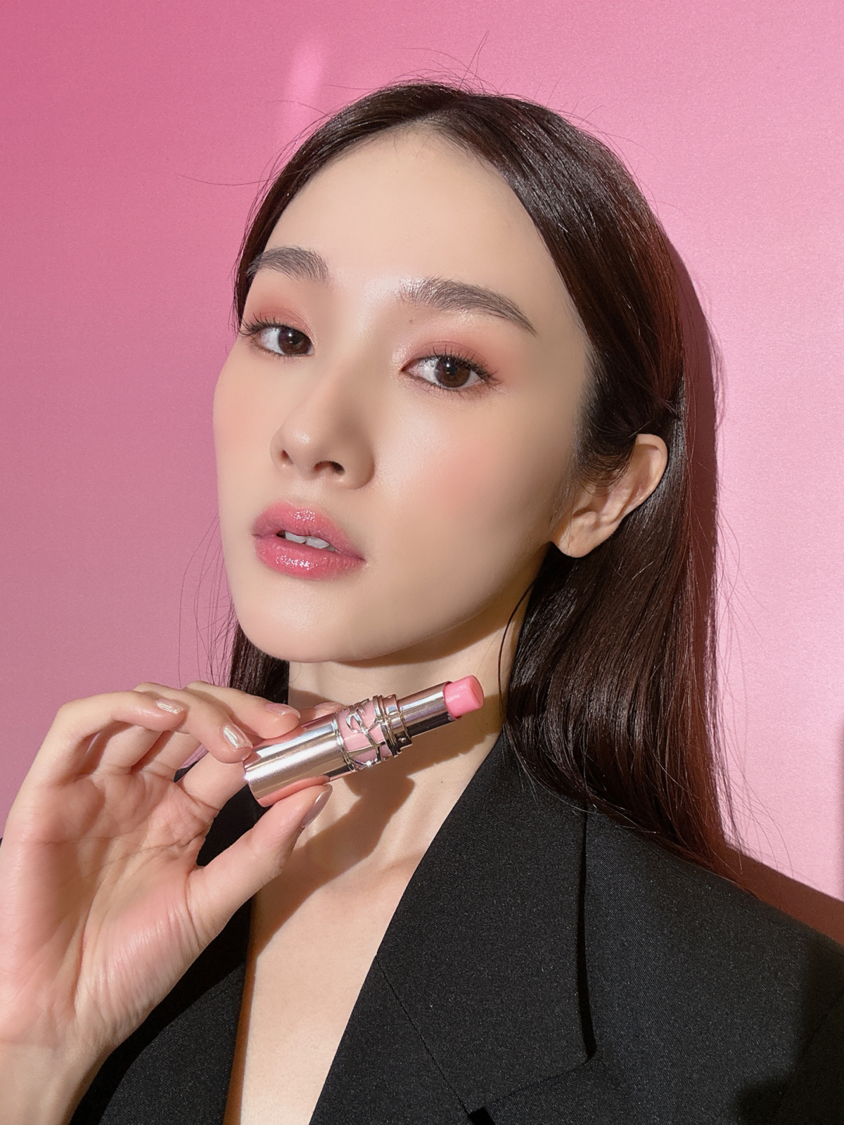 YSL 情挑誘光潤唇膏1B粉透冰晶,NT$1,580