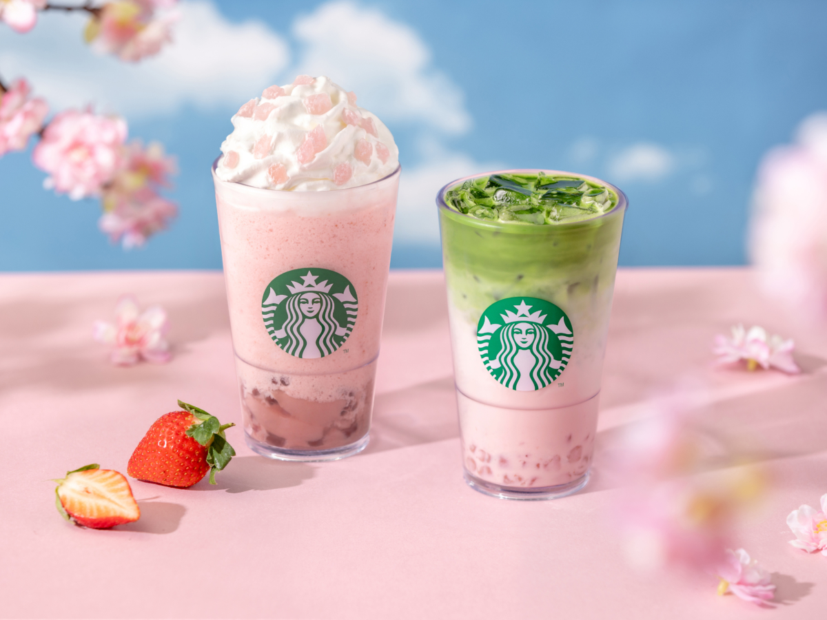 星巴克帶來在地限定春櫻酸甜滋味,於2月12日全門市推出「草莓紅豆米布丁奶霜星冰樂」