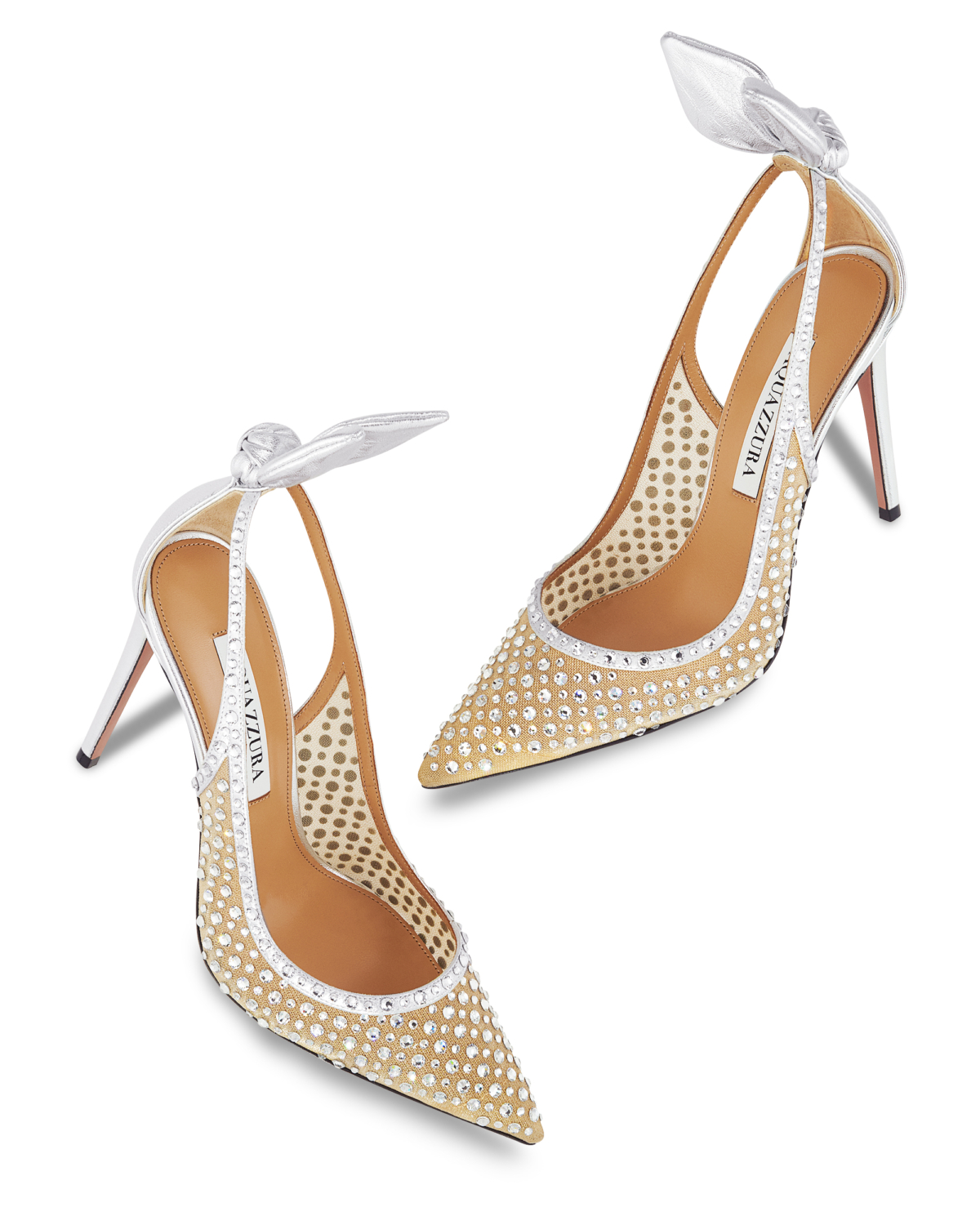 AQUAZZURA Bow Tie 銀色高跟鞋,NT$ 48,000