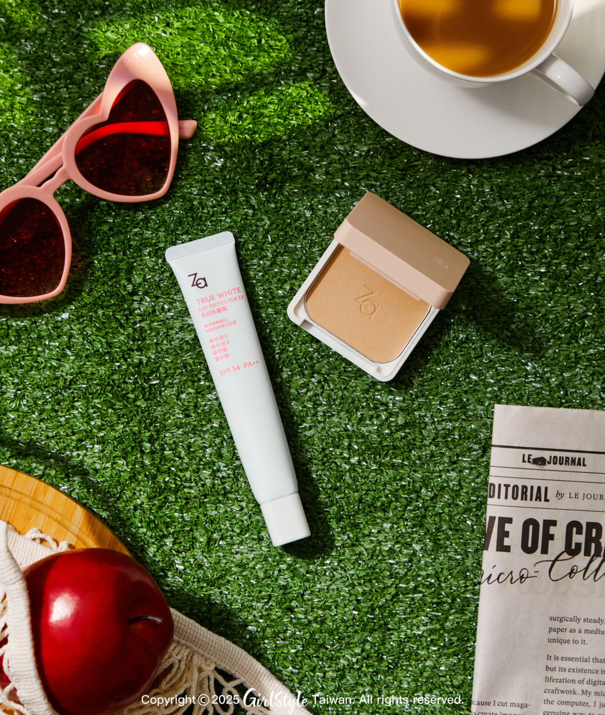 Za美白隔離霜 #EX經典白、Za粧自然無瑕粉餅R