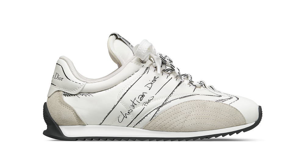 Dior D-Sketch 白色科技布料拼接小牛皮運動鞋,NT$ 35,000