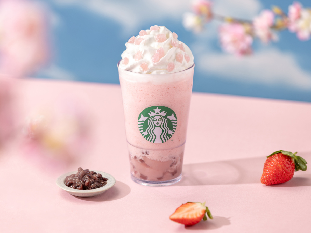 星巴克「草莓紅豆米布丁奶霜星冰樂」
