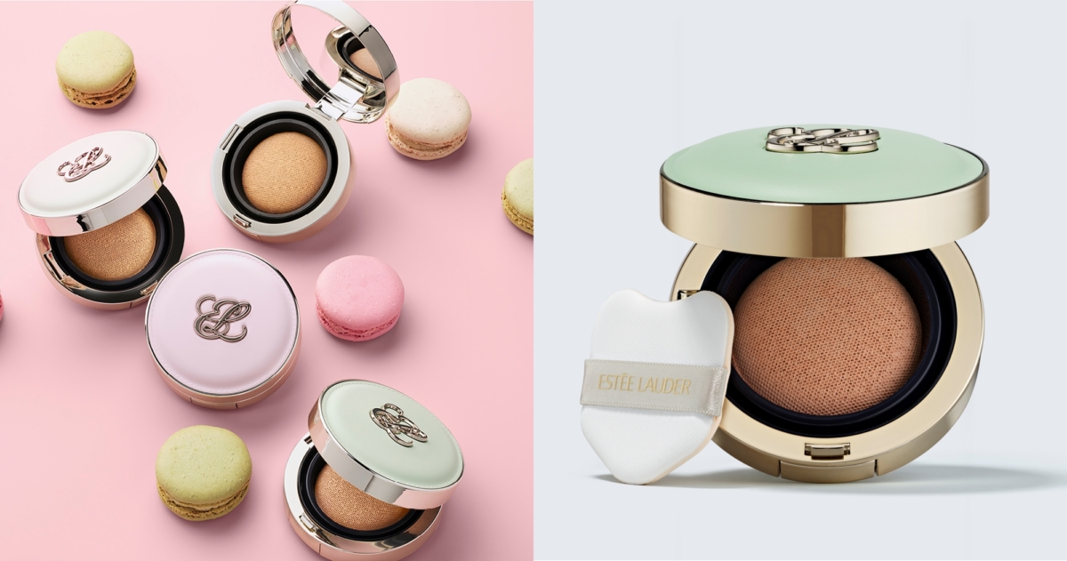 雅詩蘭黛 粉持久天生美肌氣墊粉餅SPF25/PA+++ 1W1浪漫開心果(Ladurée聯名款) ，NT$2,900(一盒兩蕊)