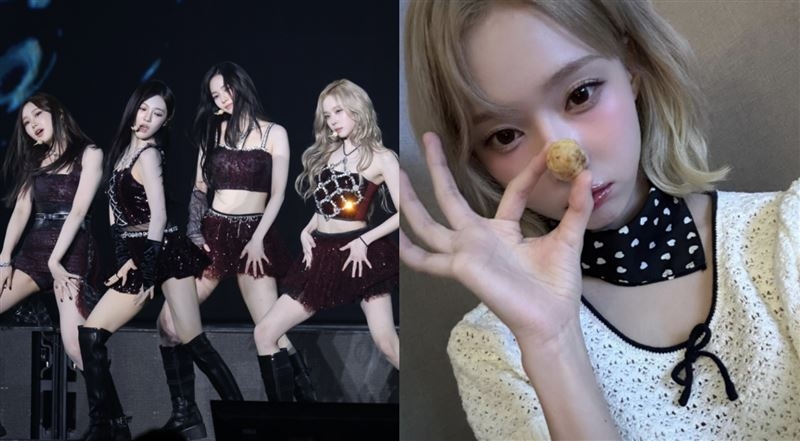 南韓女團aespa成員WinterPO出照片大讚義美小泡芙:「好吃!」。