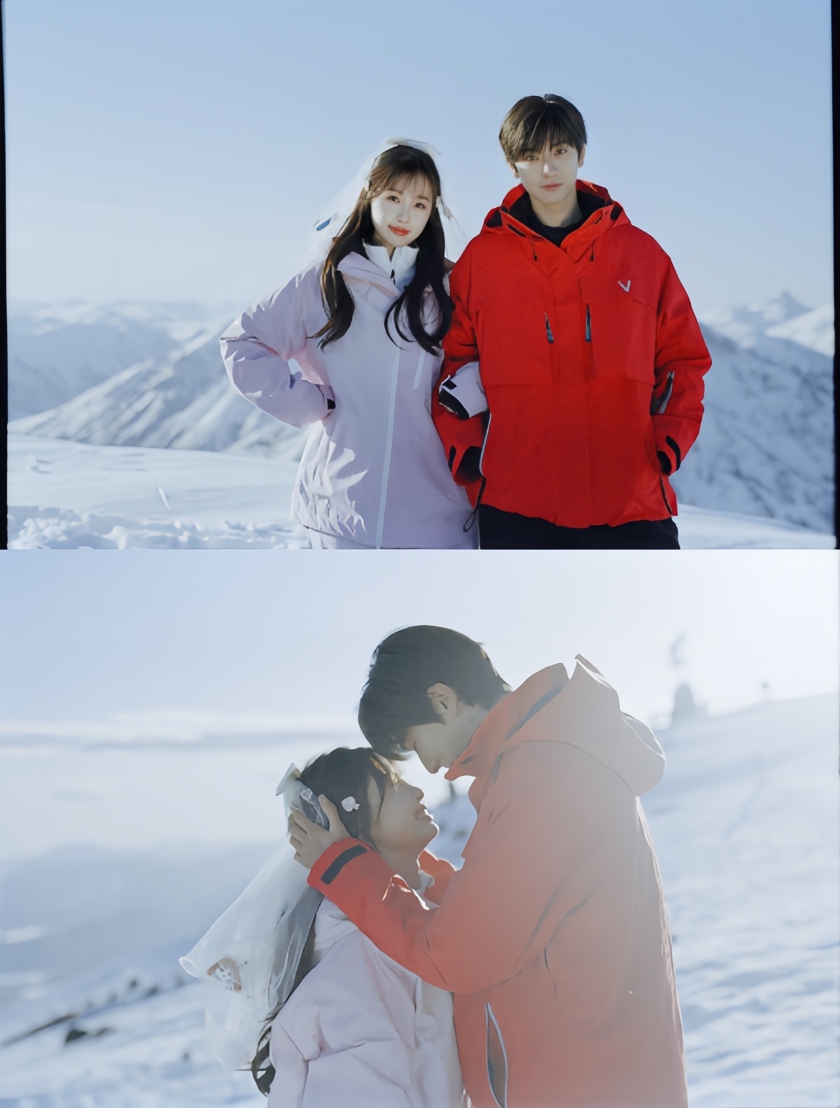 「單崇」甜蜜攜手「衛枝」正式成為雪地新人。