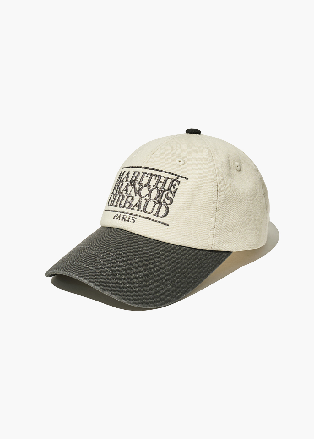 MARITHÉ FRANÇOIS GIRBAUD 經典LOGO雙色拼接棒球帽_灰色，NT$1,690