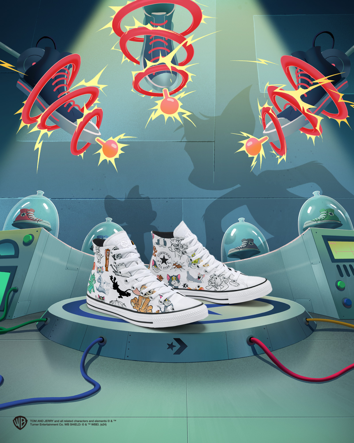 Converse x Tom and Jerry聯名高筒鞋(A15112C)，NT$2,480